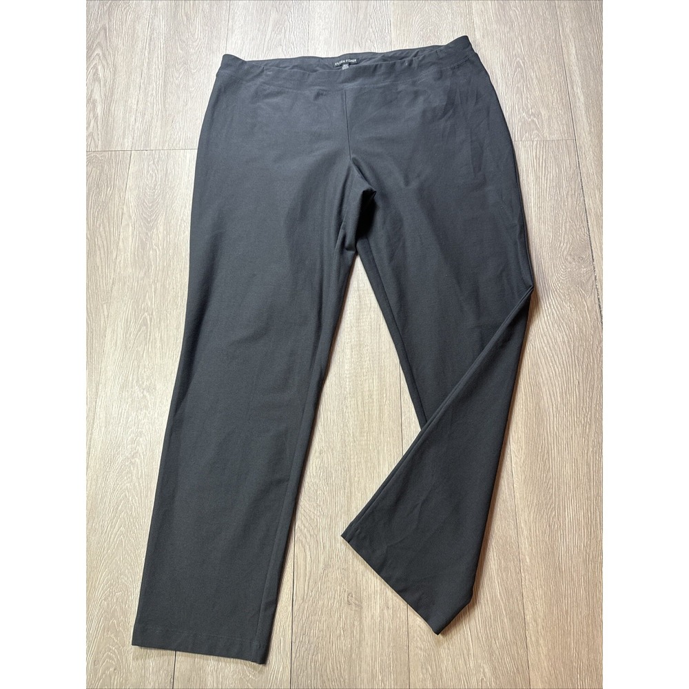 Eileen Fisher Womens Large L Pants Gray Pull On Viscose Jersey Crepe  36x29‎